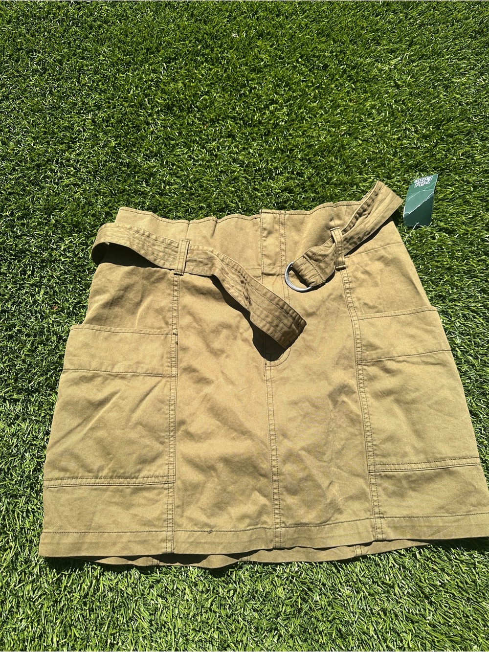 Wild Fable Olive Utility Cargo Mini Skirt With Belt NWT Size L